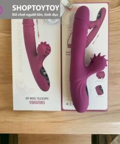 Dương Vật Giả Rung thụt 9 Chế Độ Màn Hình Cảm Ứng - Kết Hợp Xoay Liếm Toả Nhiệt Đa Năng