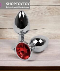Phíc Cắm Hậu Môn inox Có Đính Đá Trơn Bóng phát sáng