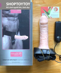 Dương Vật Giả Dây đeo Rổng Ruật Kết Hợp Rung Đầu Dương Vật Cao Vấp - Dương vật Dây Đeo HCm